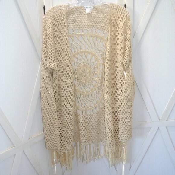 Venus Crochet Swim Cover-Up Cardigan - Picture 1 of 4